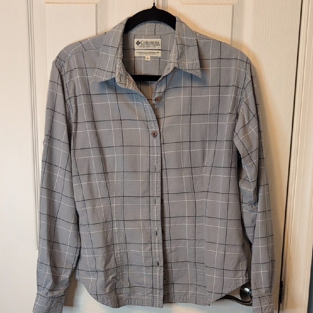 Columbia Grey-Blue Women's Plaid Shirt